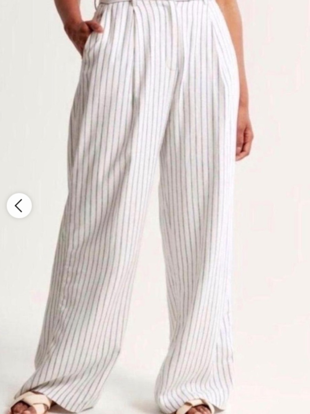 A&F Sloane Tailored Linen-Blend Wide Leg Pants